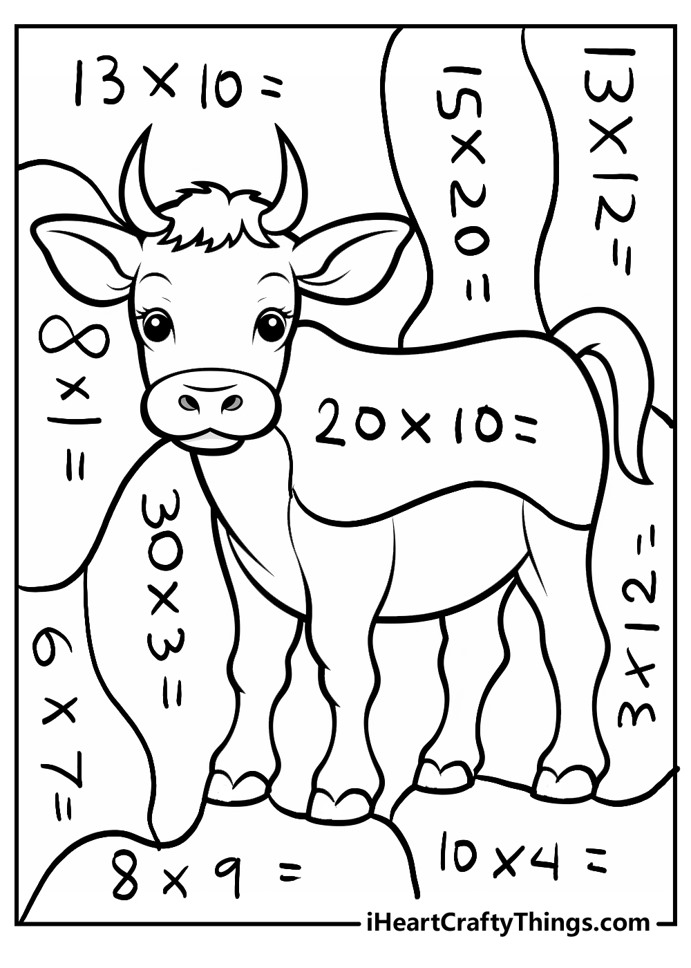 math multiplication coloring pages