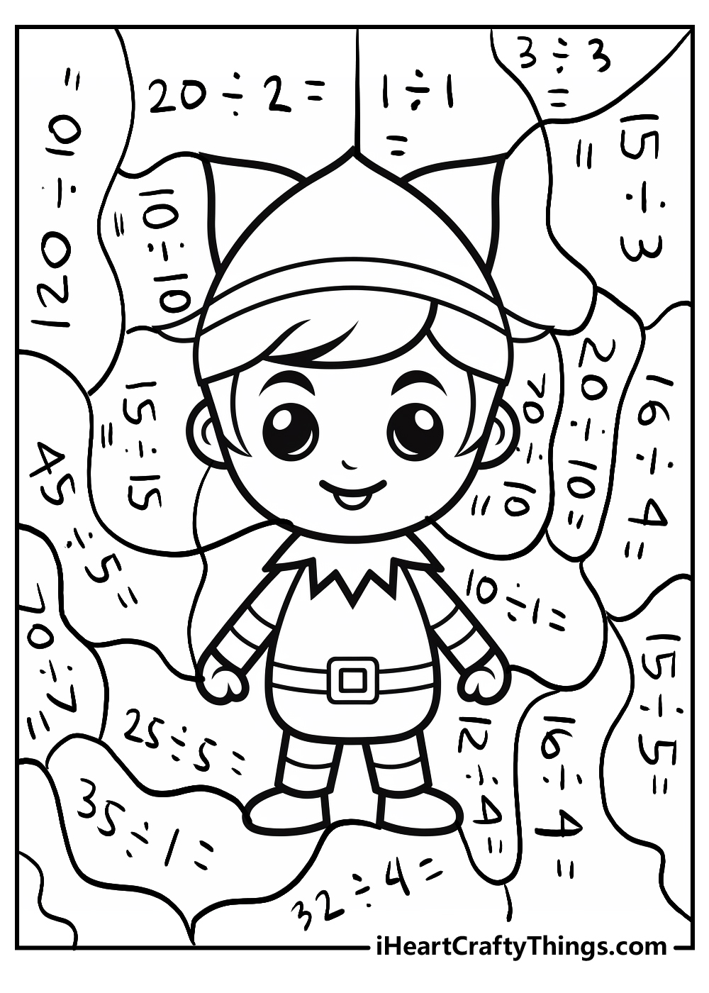 Free Printable Math Coloring by Number - Unicorn