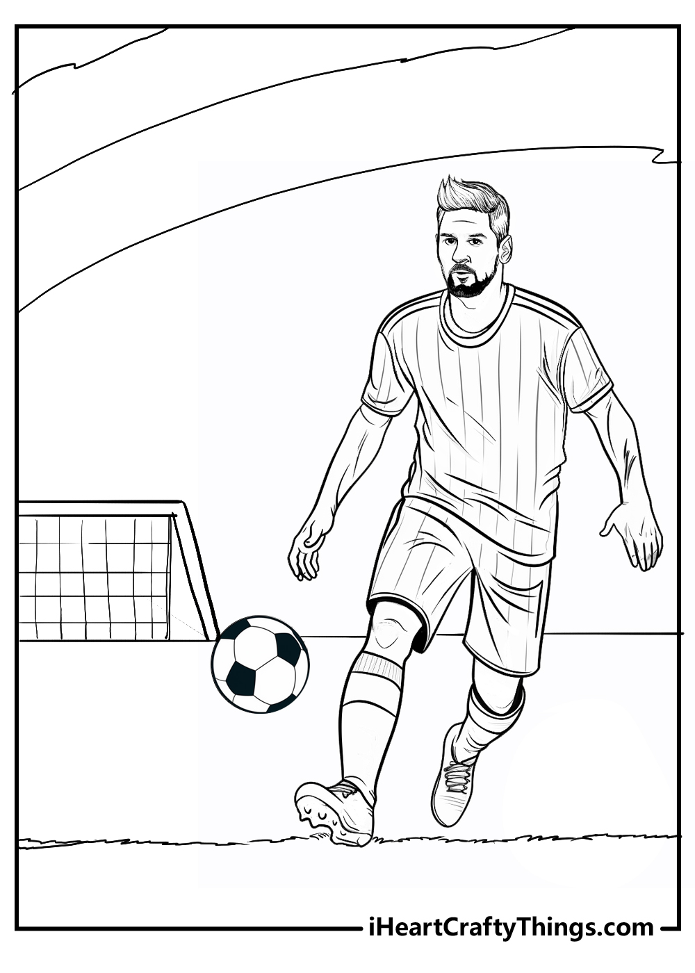 messi and the ball coloring pages