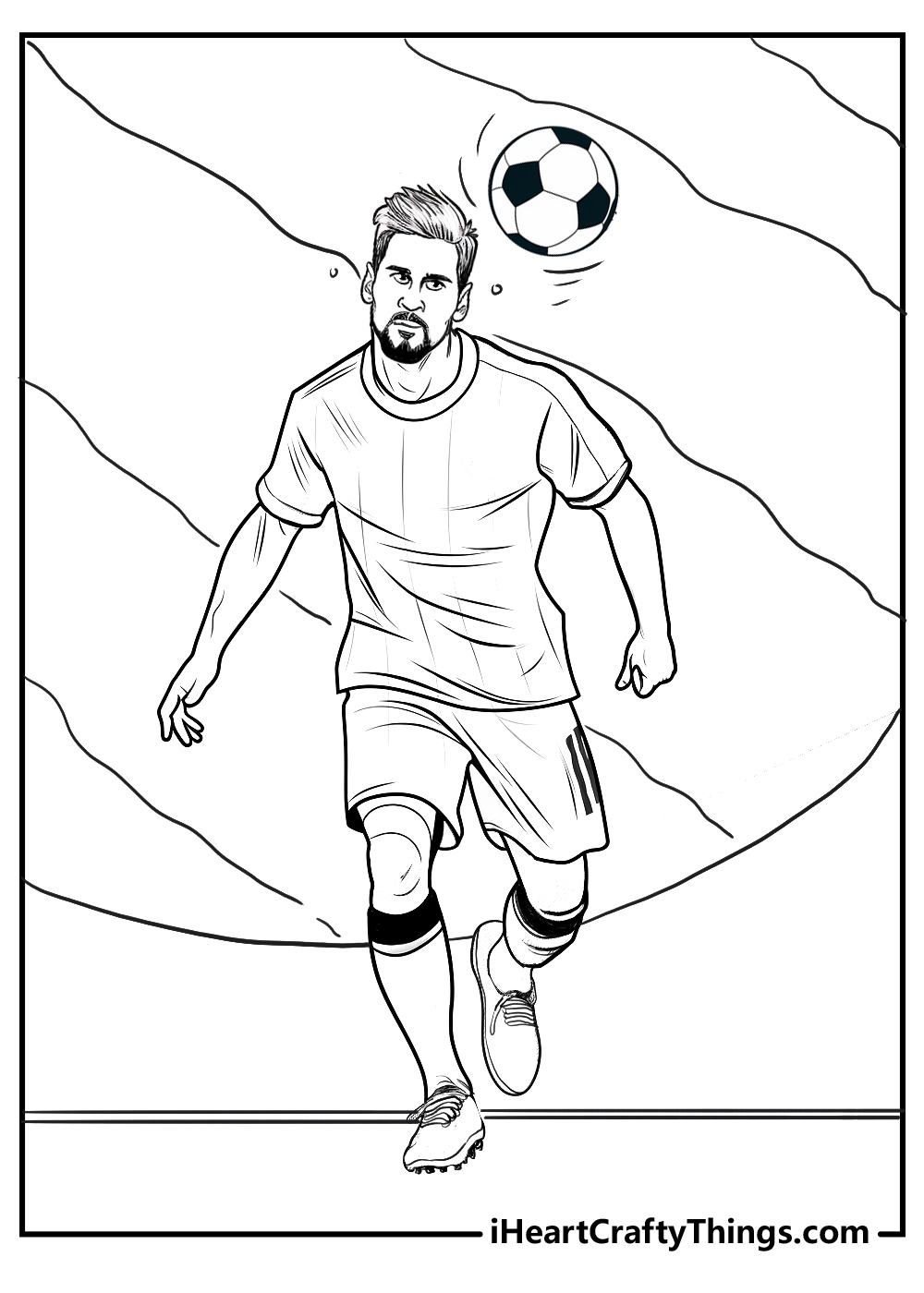 football player messi coloring printable