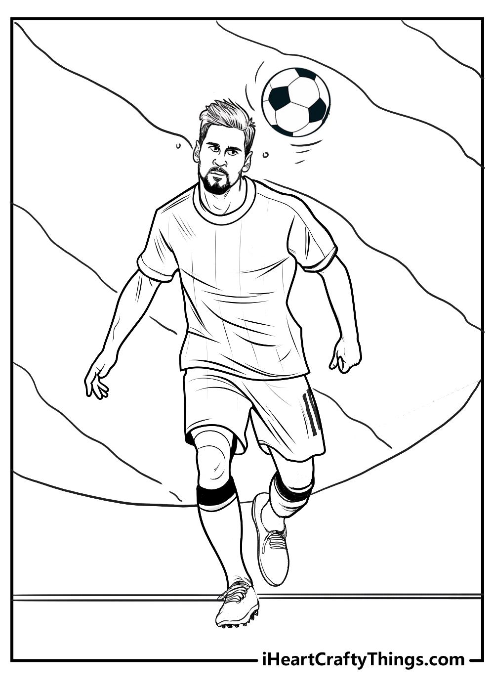 Picture featuring an awesome portrayal of soccer hero Messi with background separated into sections