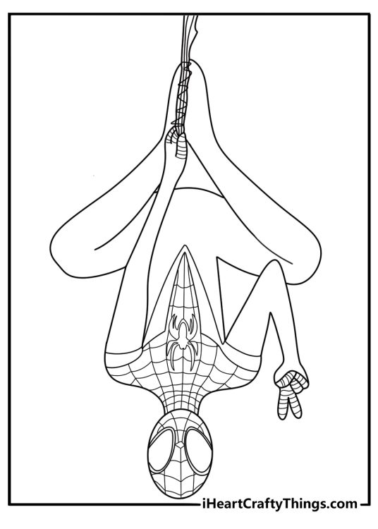 miles morales upside down pose coloring page