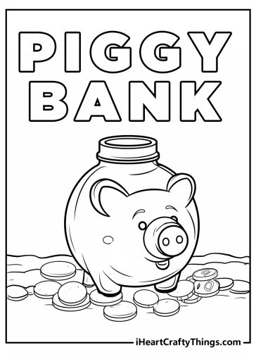 piggy bank coloring pages