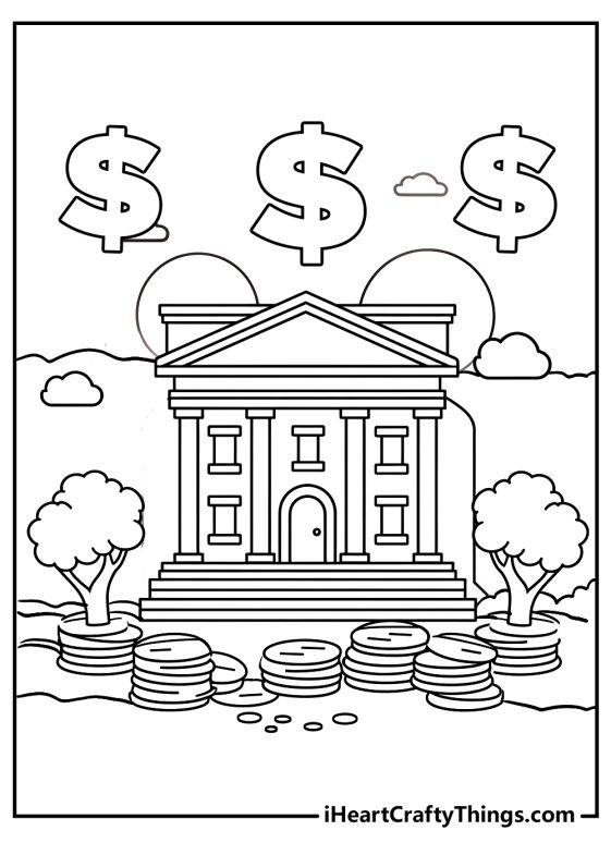 Money Coloring Pages (15 Printable Free PDFs To Color)