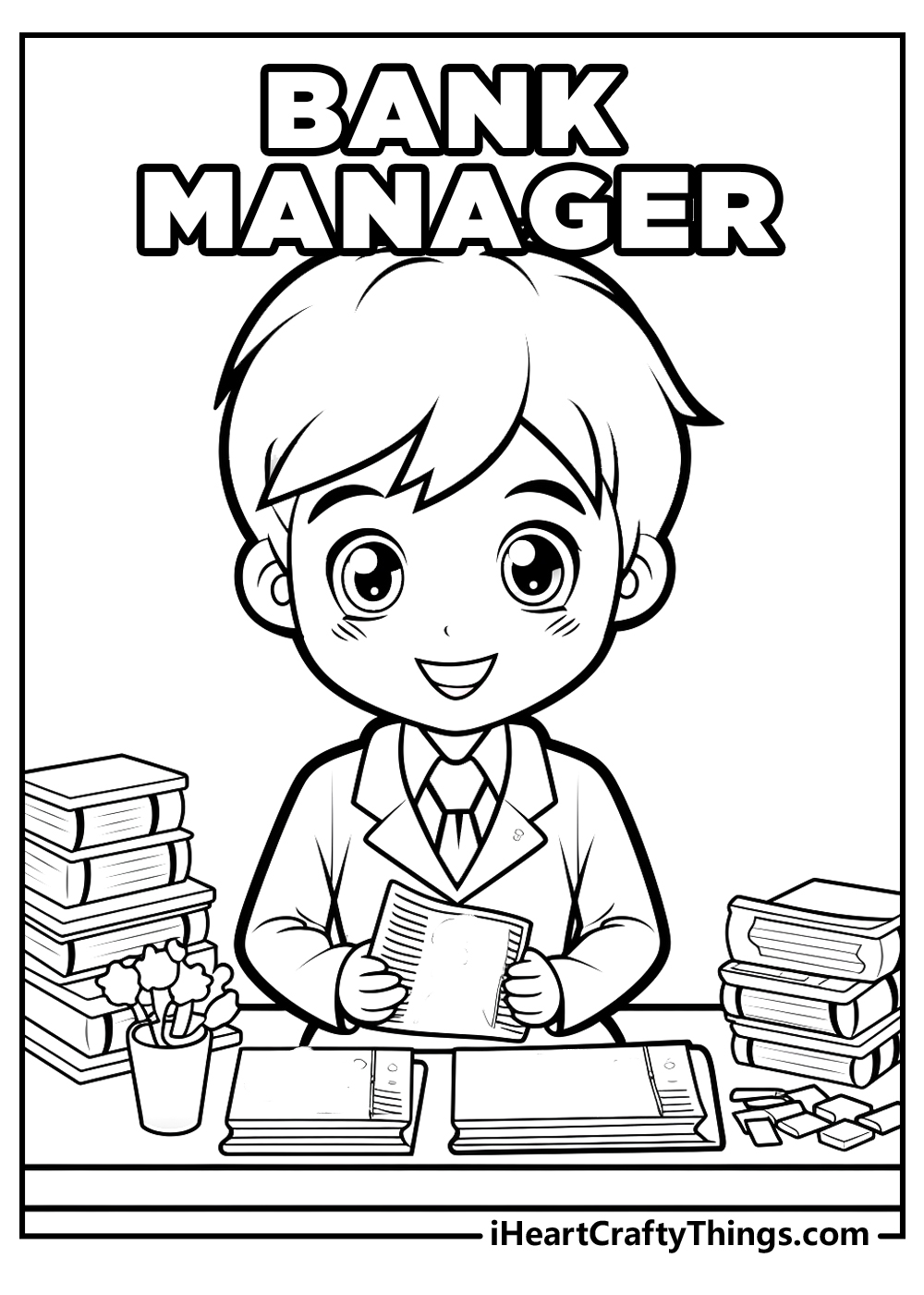 bank manager coloring pages