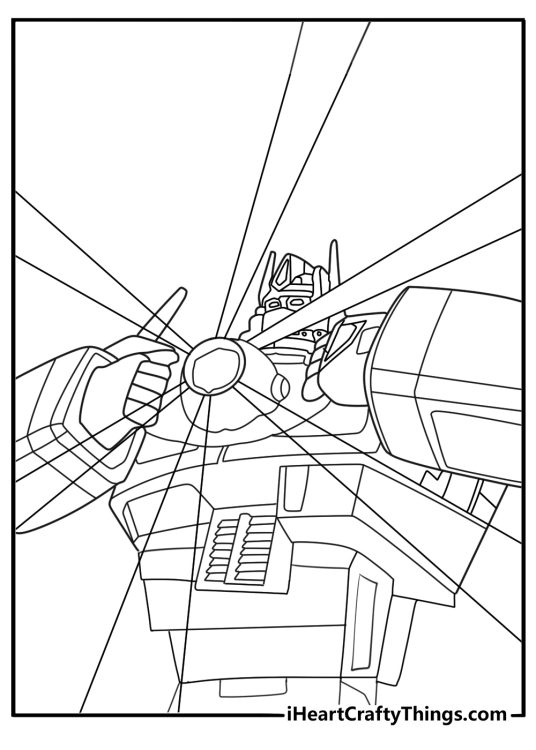 optimus prime lifting the matrix of leadership a heroic page to color