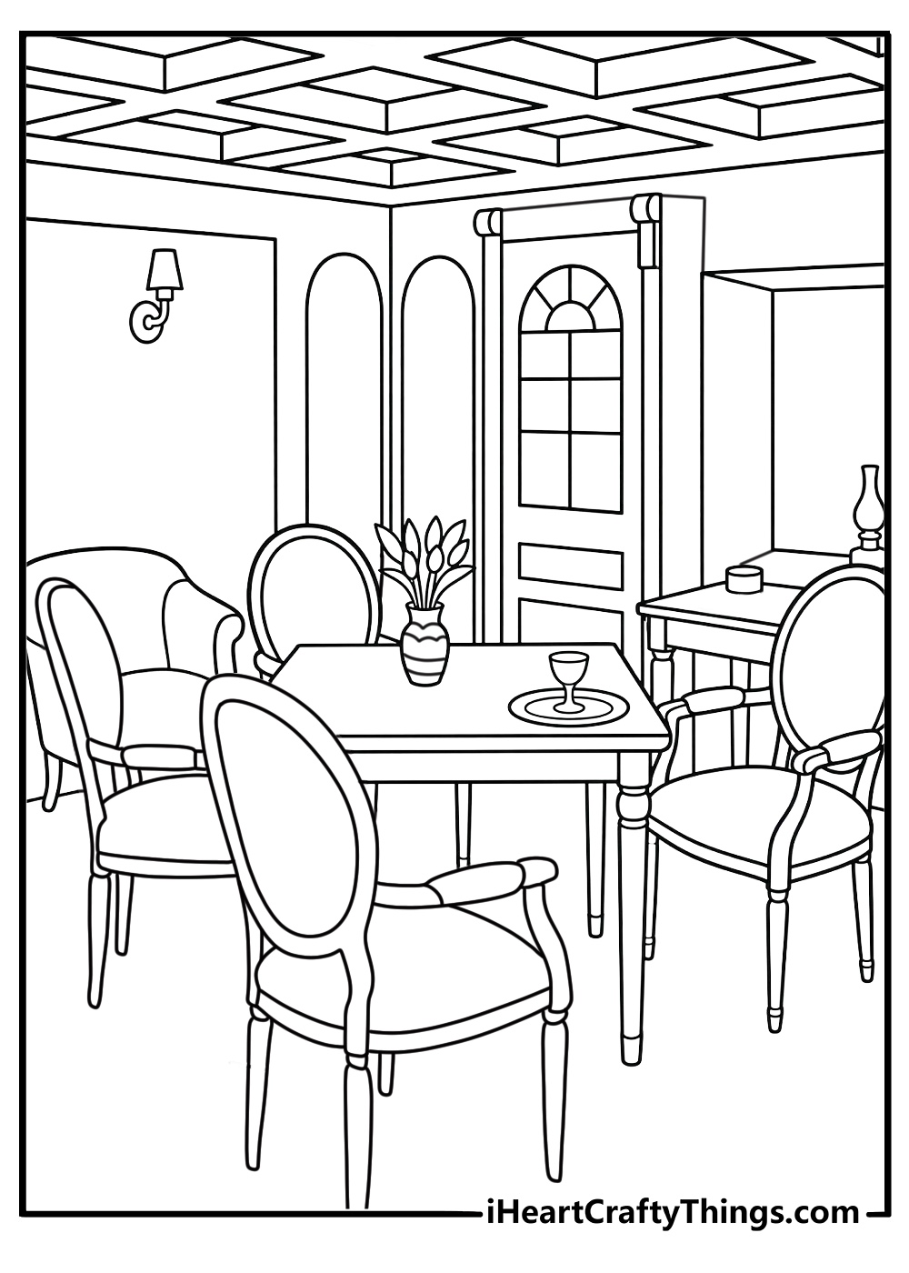 printable titanic page featuring a first lounge with comfortable chairs