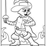 cartoon puss in boots coloring pages for kids