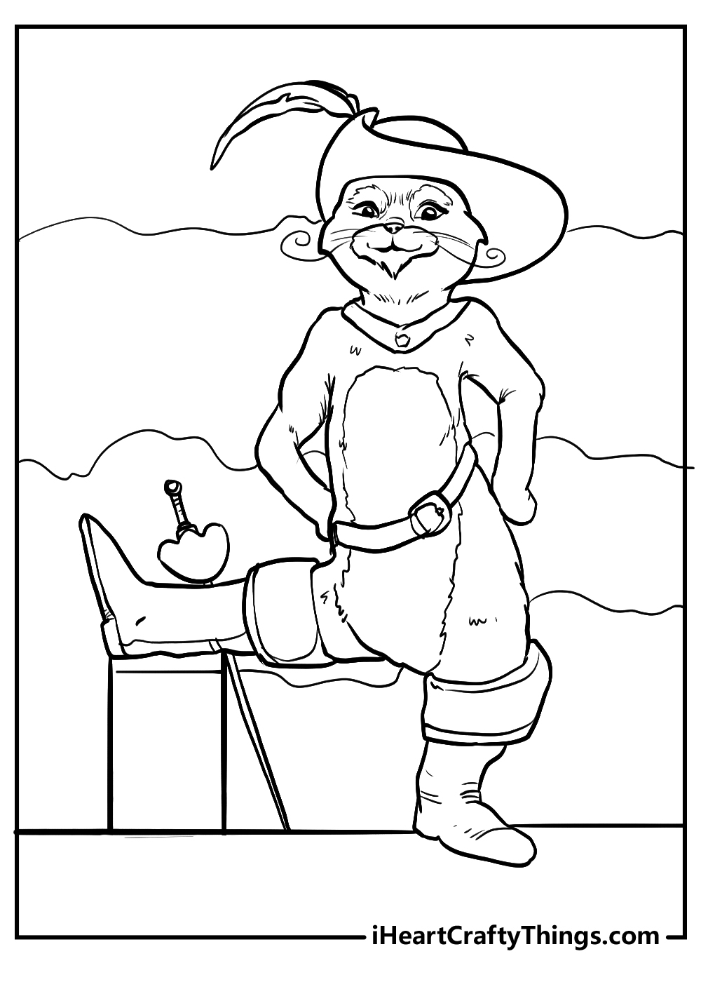 original puss in boots coloring pages
