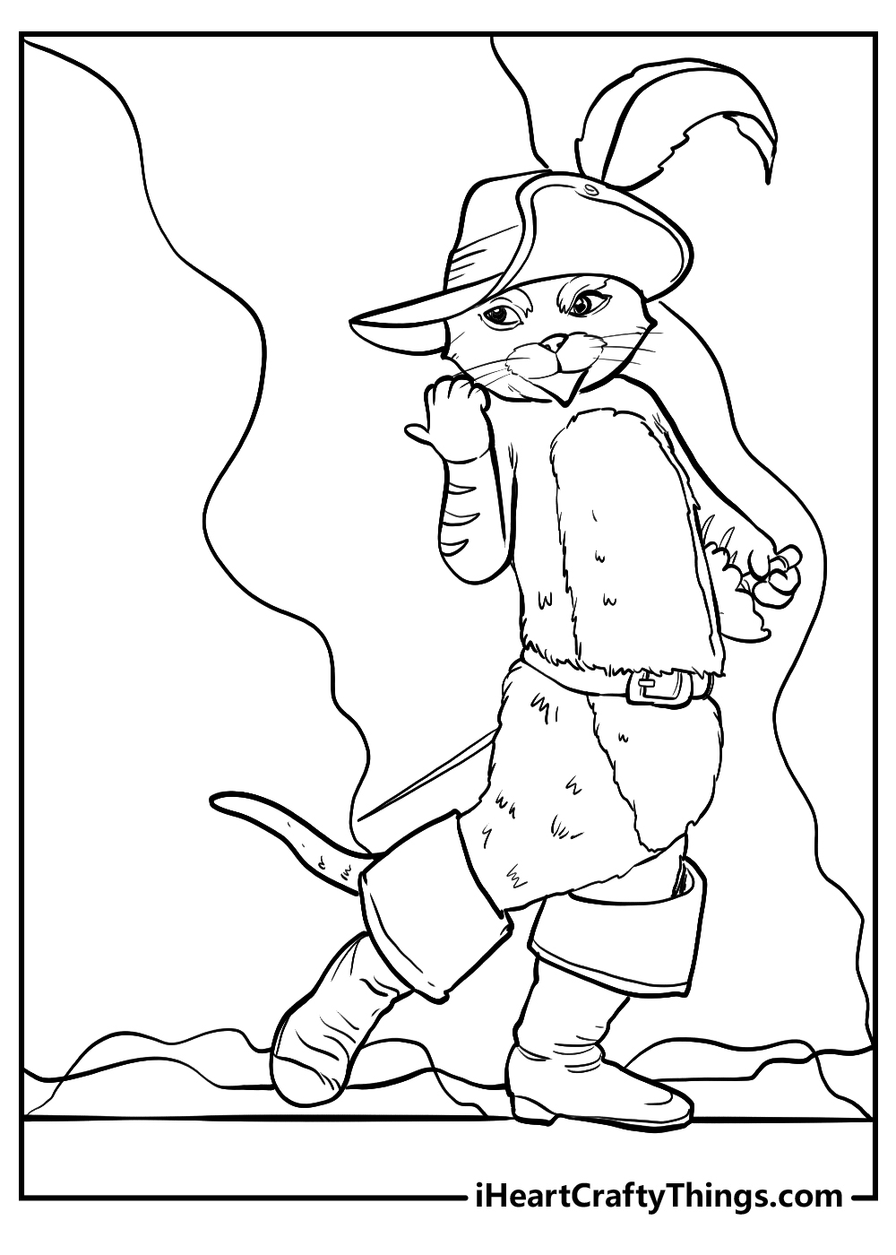 puss in boots coloring printable