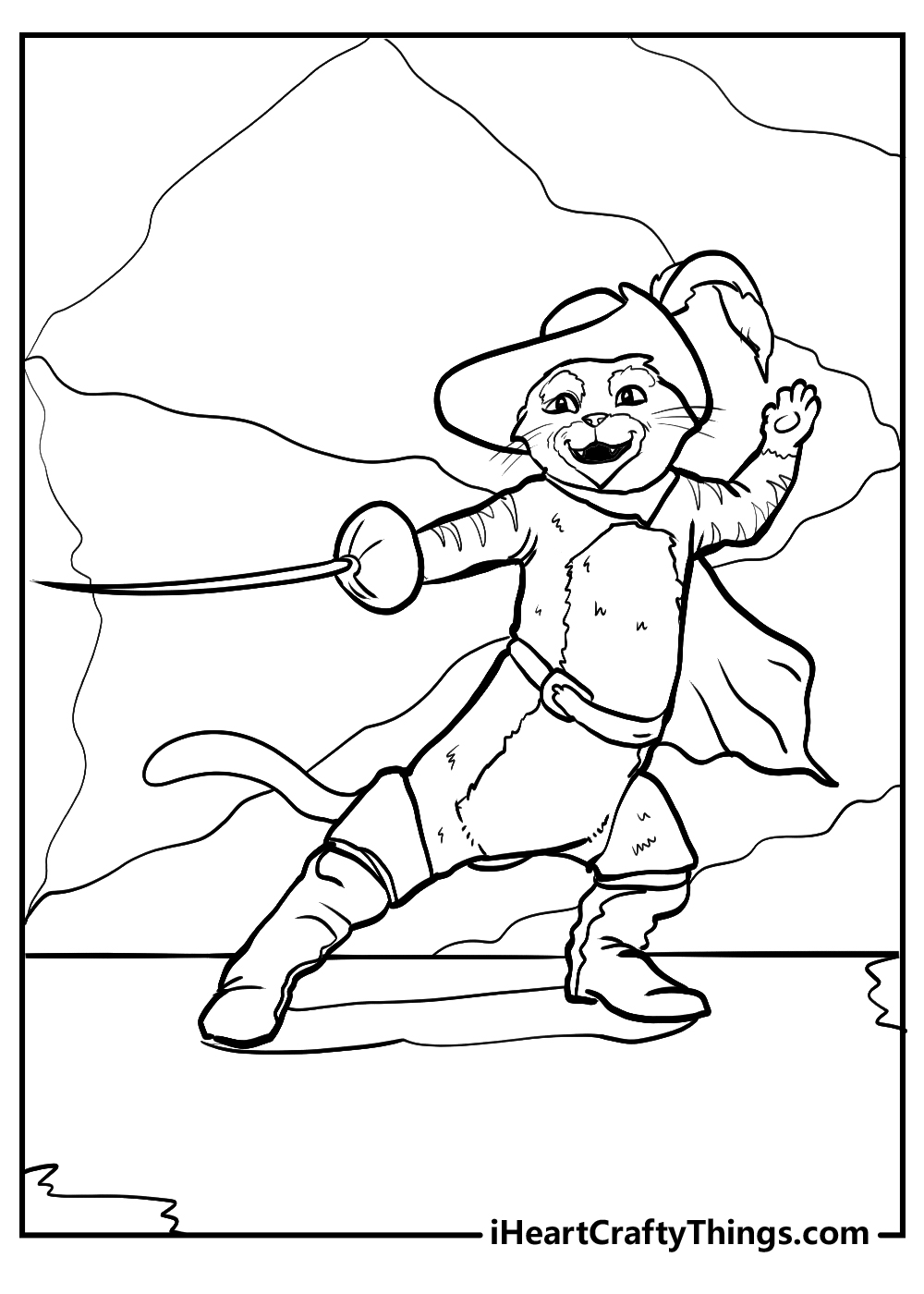 puss in boots coloring sheet