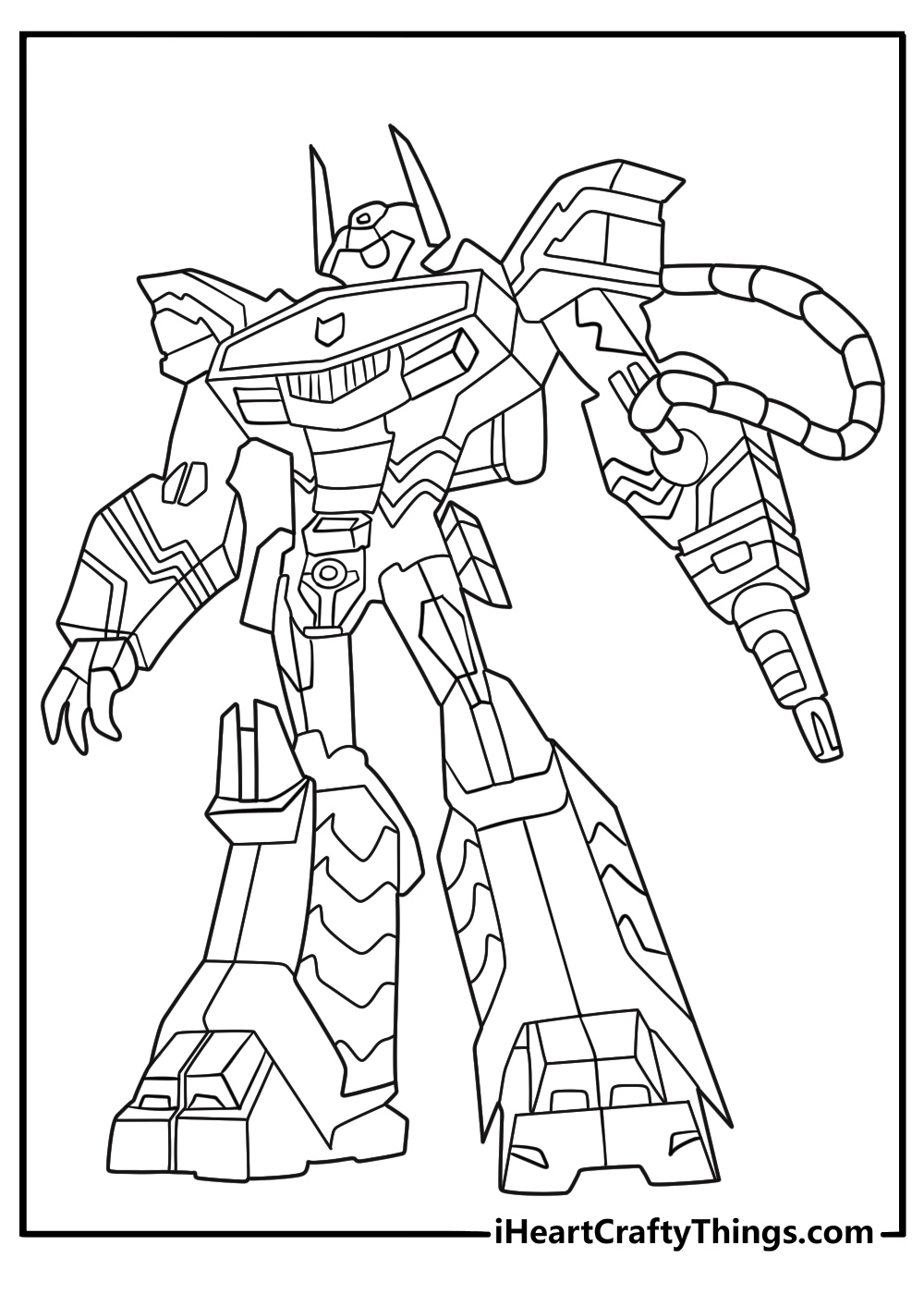 shockwave staring out with that single eye and energy tubing a detailed adult coloring page