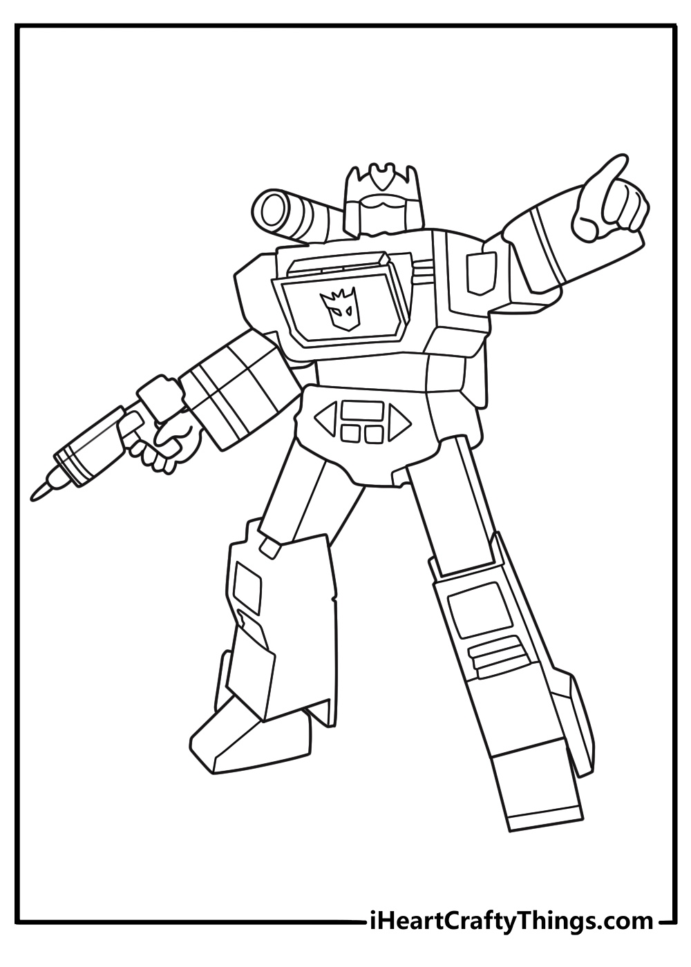 soundwave pulling open his chest to reveal the cassette crew a printable coloring page