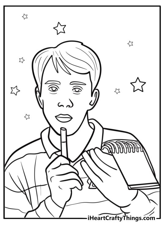 Steve with his handy notebook fun coloring sheet
