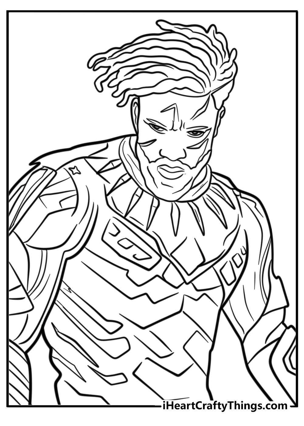 Tchalla ready for battle simple coloring sheet