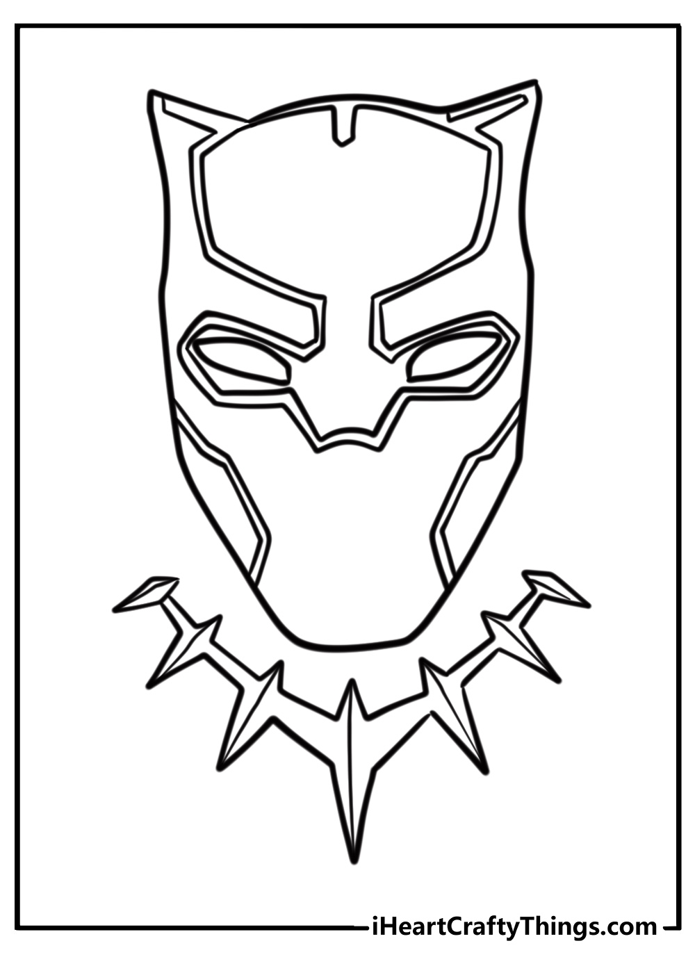 Tribal style black panther symbol simple coloring page