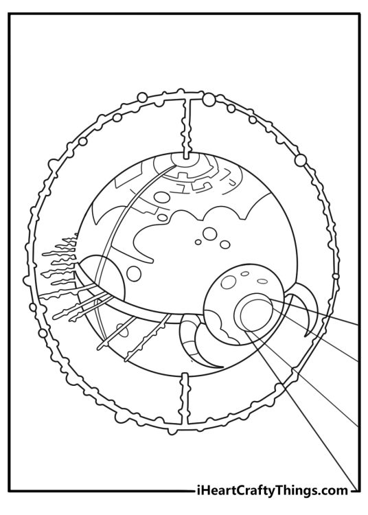 unicron in full planet mode with the outer ring curling around him
