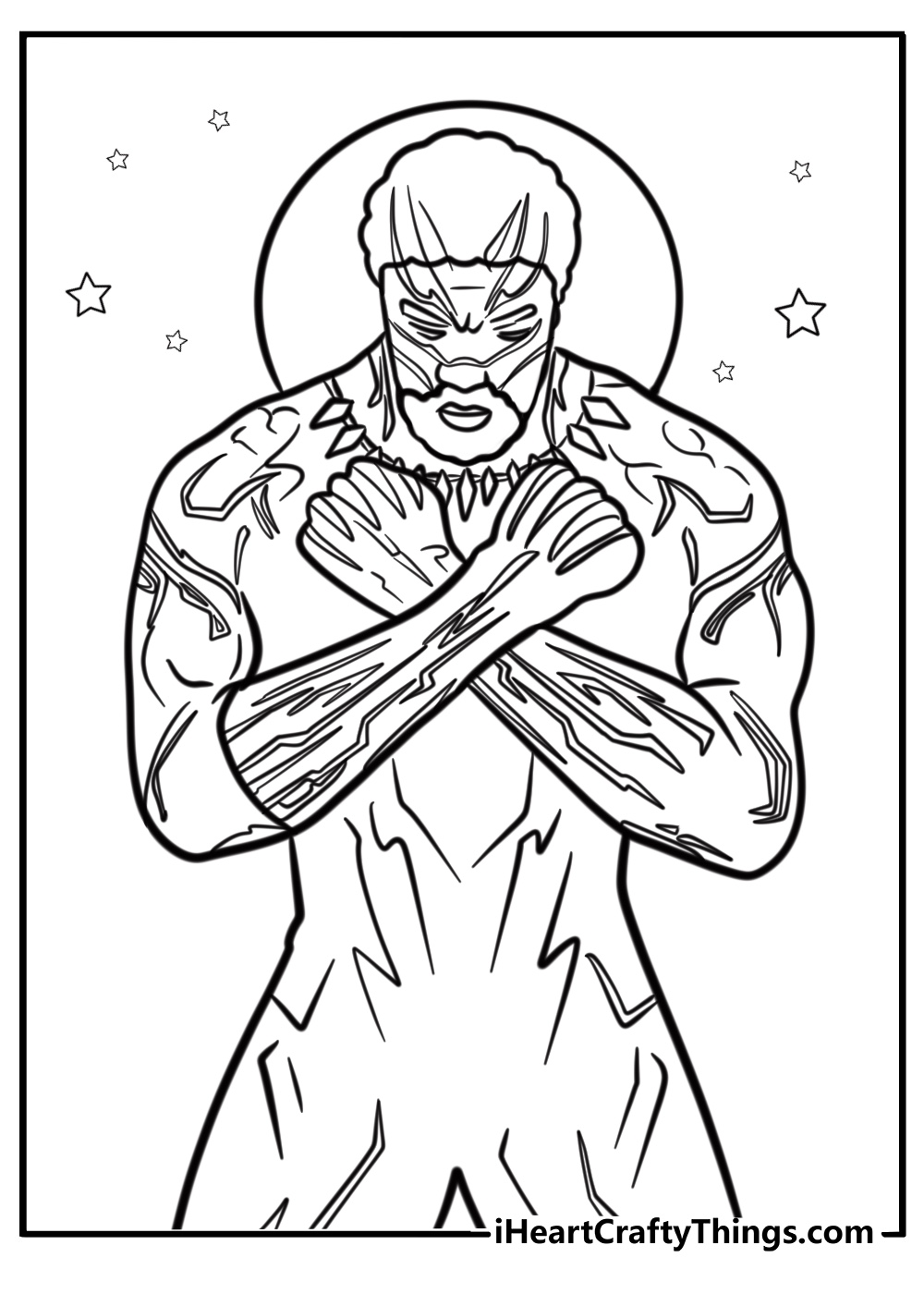 Wakand a warrior pose fun coloring page