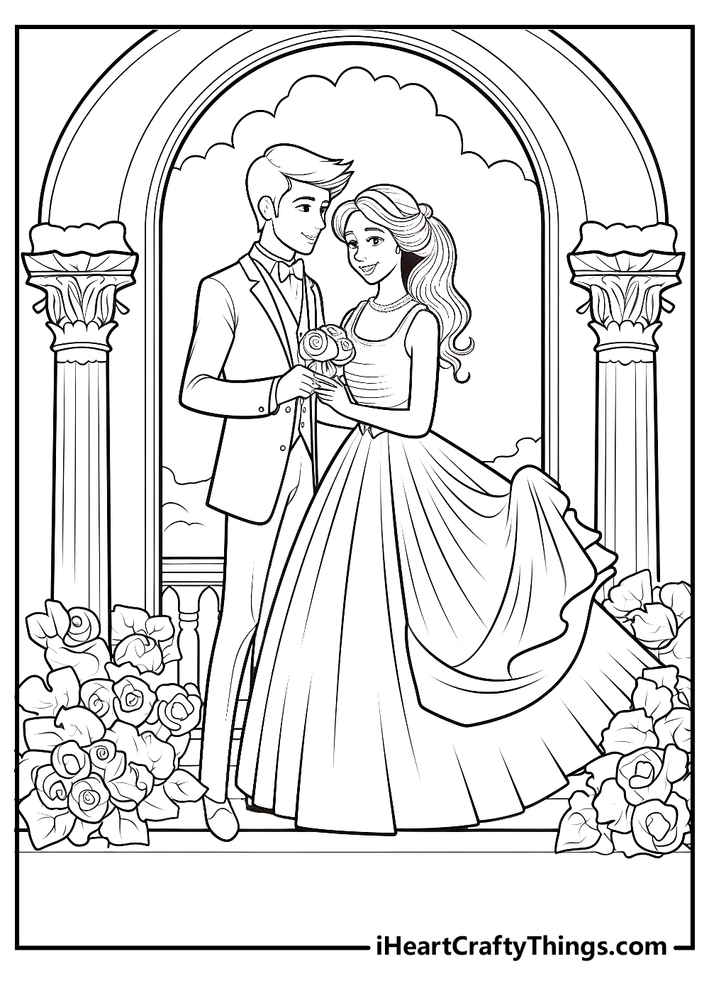 wedding couple coloring pages