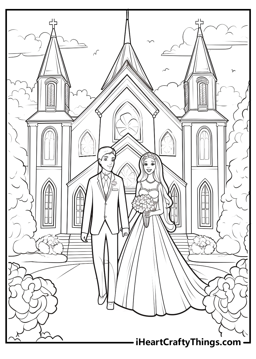 wedding day coloring sheet free download