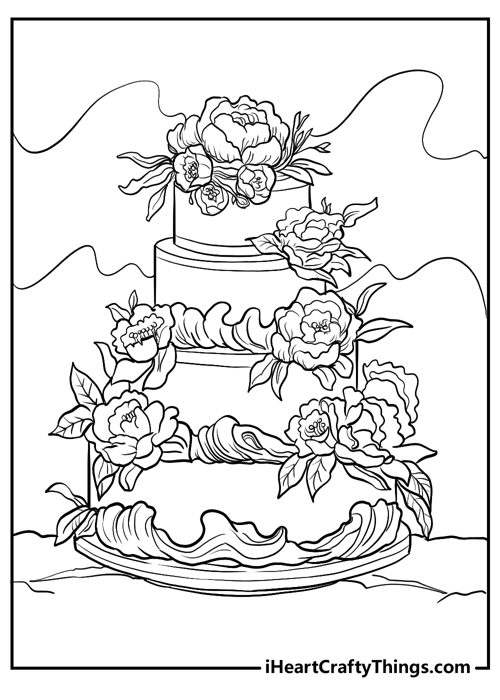 wedding cake coloring pages