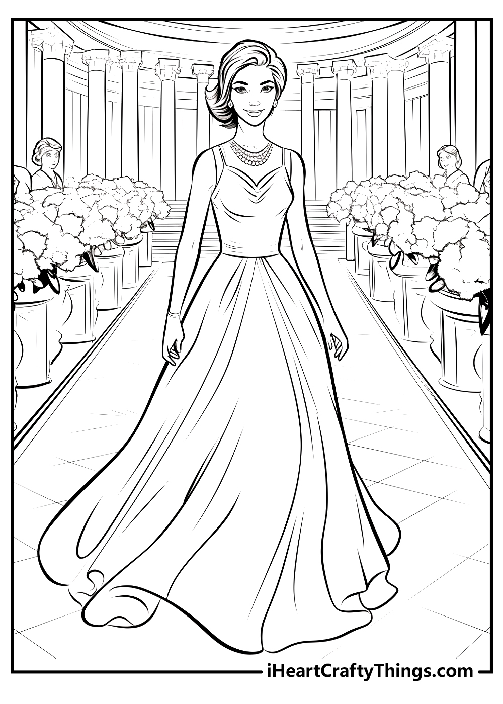 wedding dress coloring pages