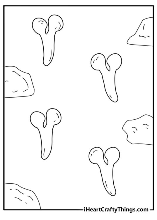 Easy Mewtwo coloring page with Mewtwo footprints on the ground