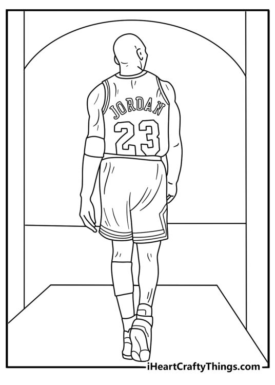 Fans can color Jordan walking through the arena tunnel