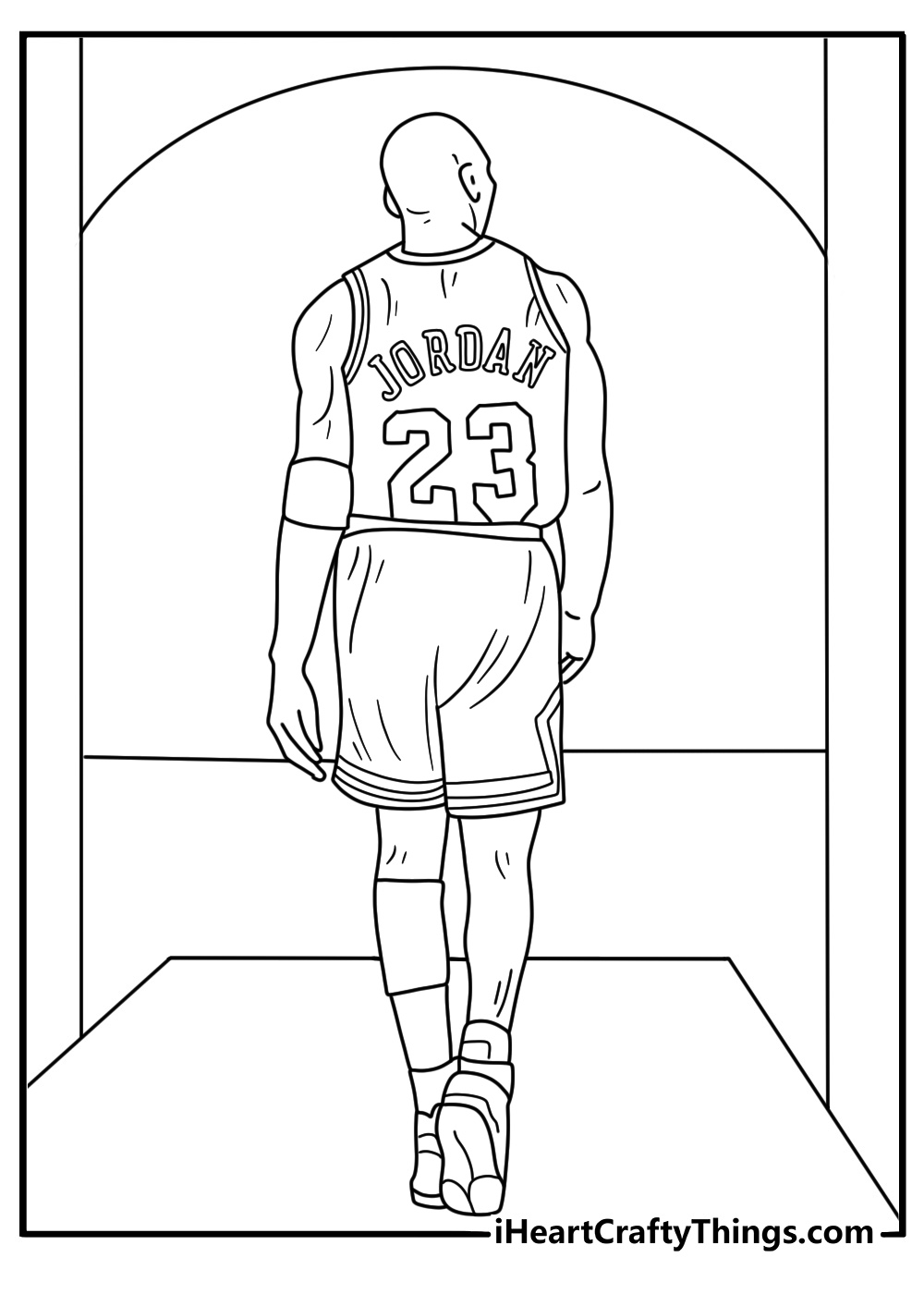 Fans can color Jordan walking through the arena tunnel