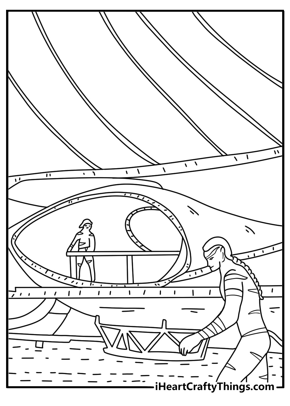Na vi village huts connected by rope bridges avatar world coloring pages