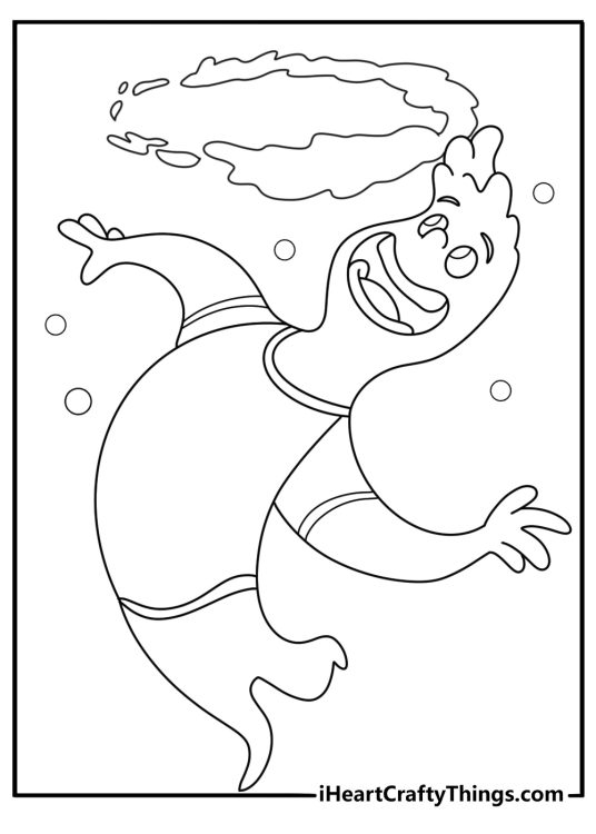 Wade forming a water splash ring simple printable coloring sheet for kids