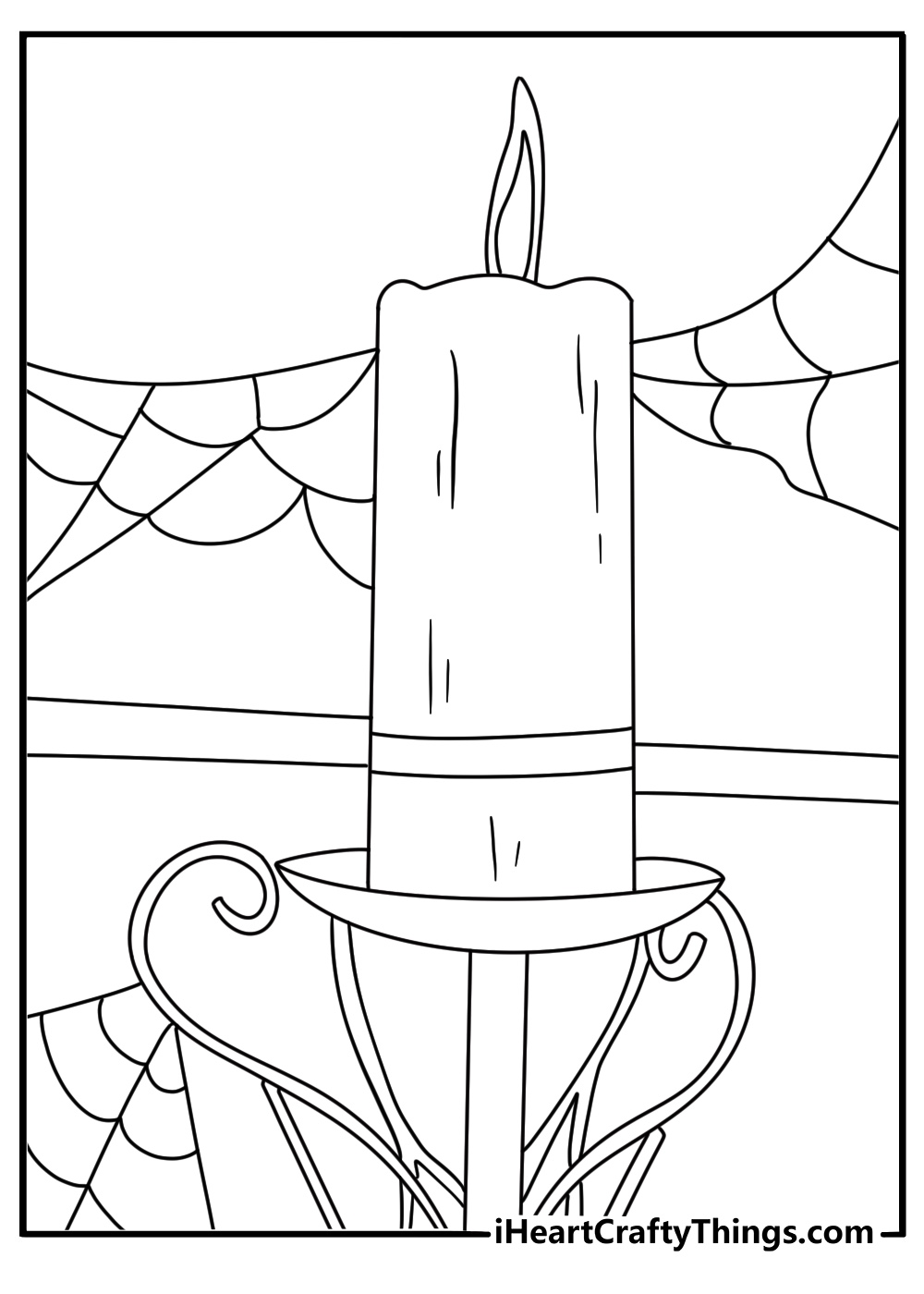 black flame candle burns inside the sanderson cottage in this spooky printable