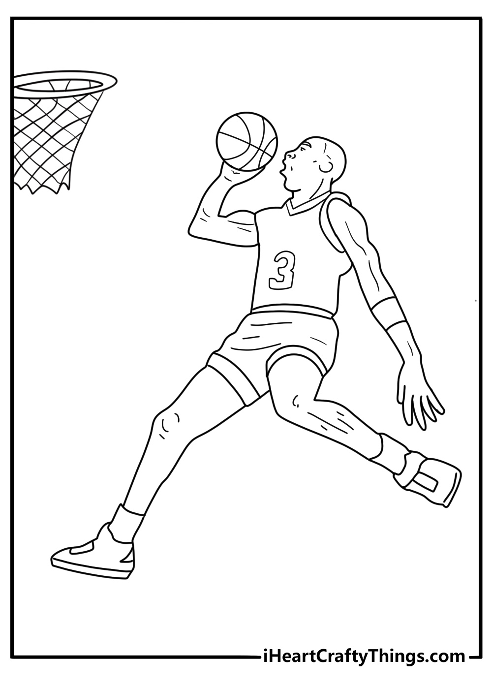 detailed michael jordan mid air slam dunk coloring sheet for adults