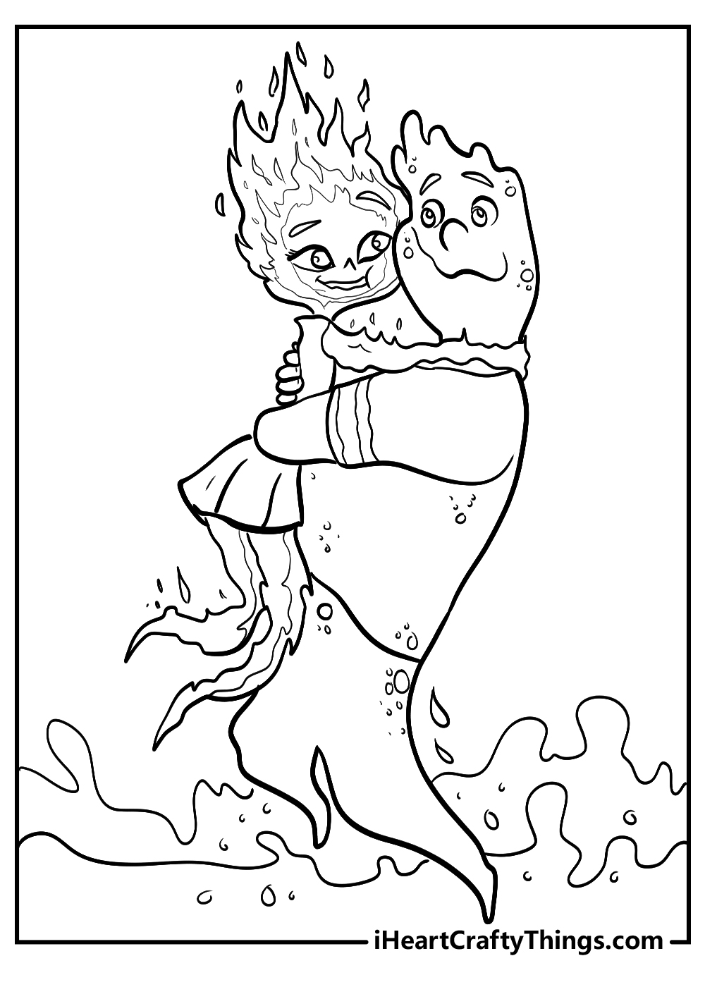 elemental cartoon coloring pages for kids