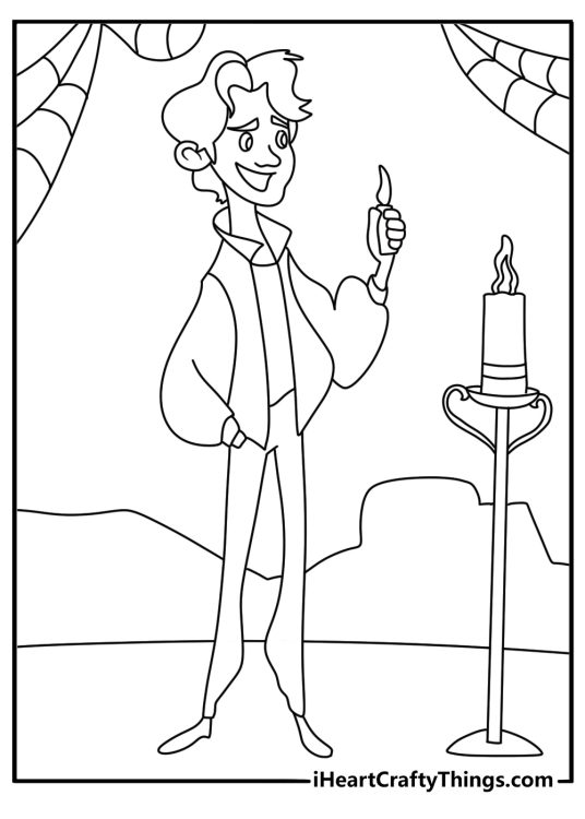 free hocus pocus printable showing max lighting the black flame candle