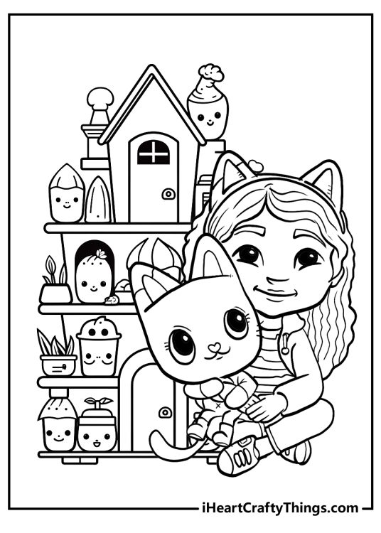 Gabby's Dollhouse Coloring Pages (15 Free PDF Printables)