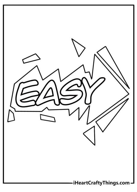 graffiti coloring picture with arrows and sharp edges in street art style