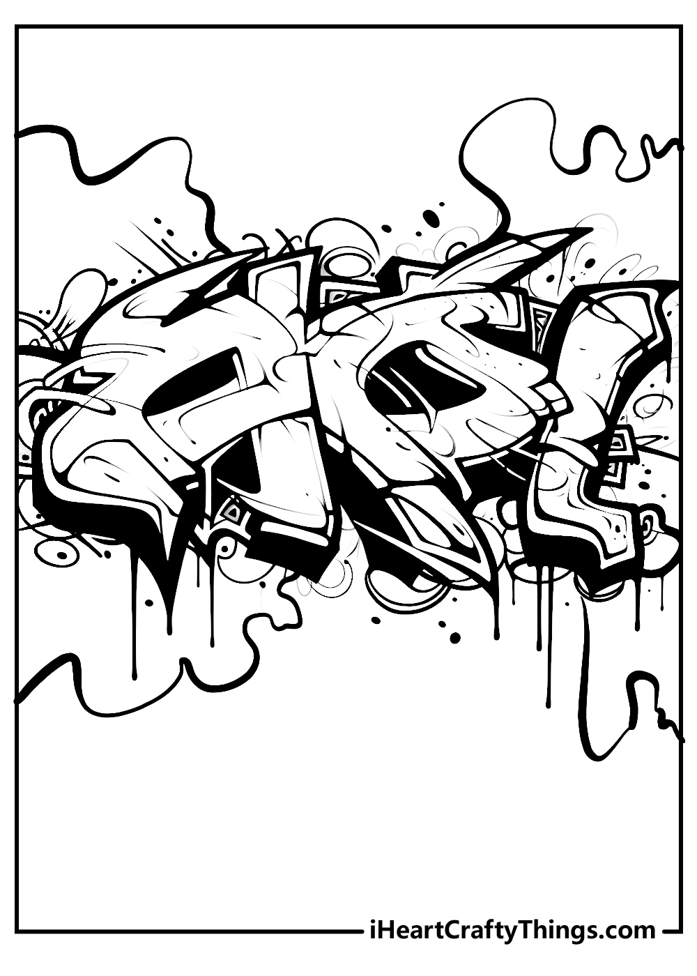 black and white graffiti coloring pages