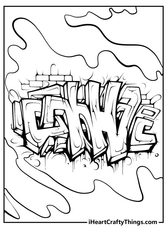 Graffiti Coloring Pages Easy
