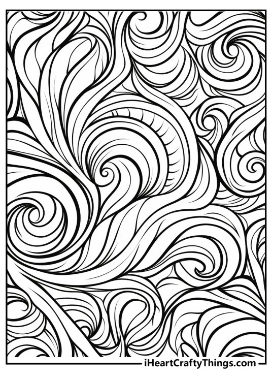 Detailed hard coloring printable for adults filled with various twists and turns