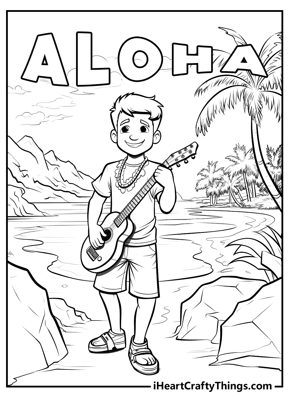 boy from hawaii coloring pages