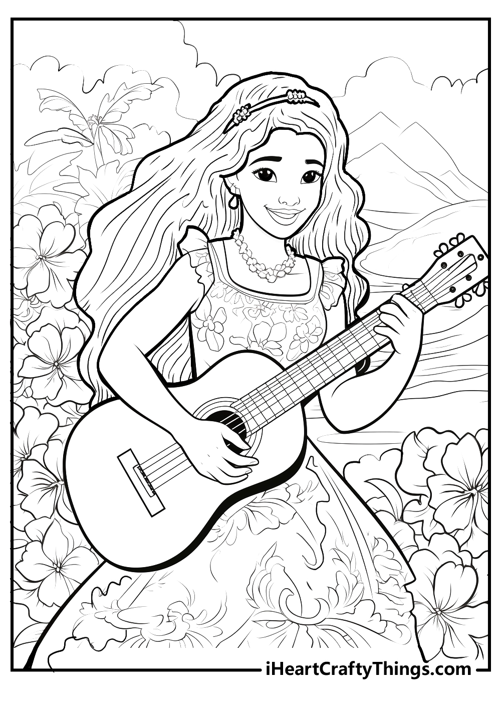 girl from Hawaii coloring pages