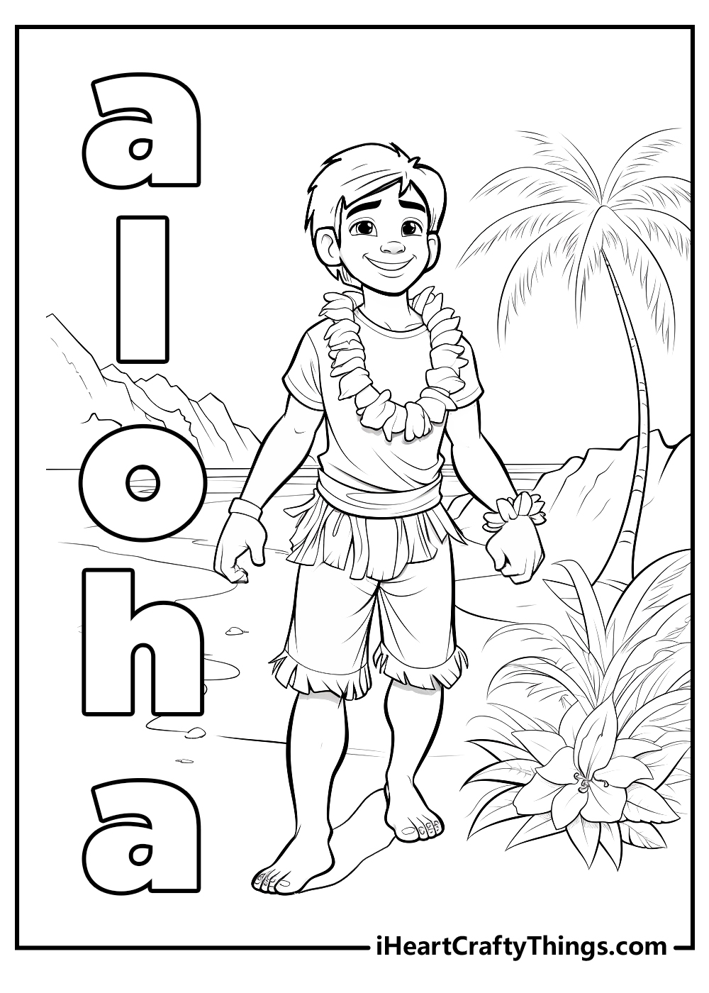 aloha Hawaii coloring pages