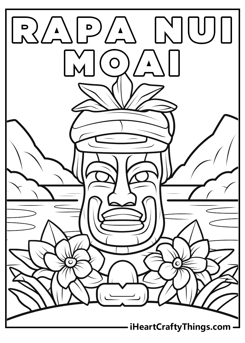 rapa nui moai hawaii coloring pages