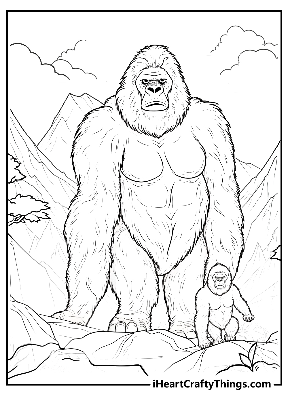 easy king kong coloring pages