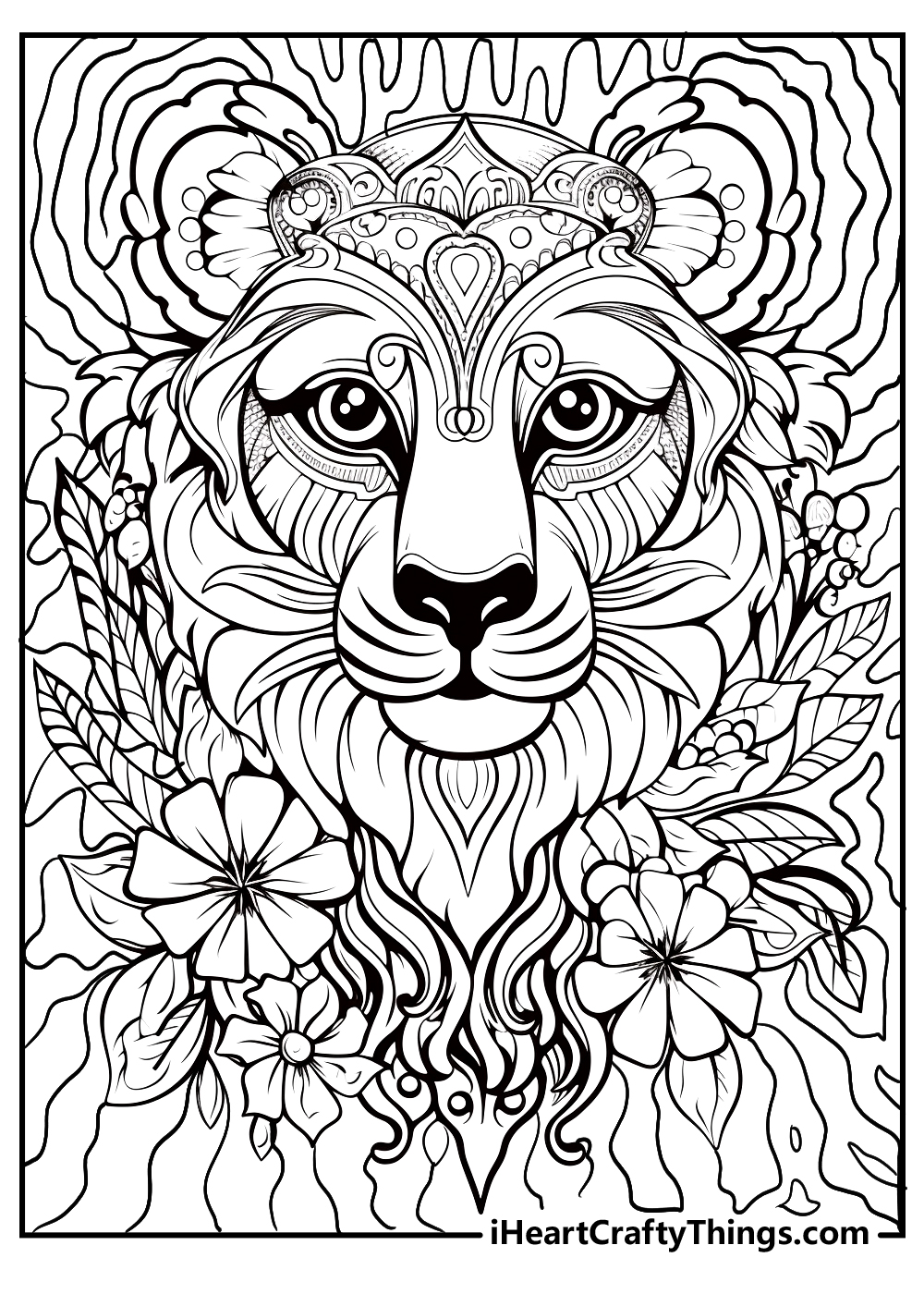 lisa frank lion coloring pages for kids