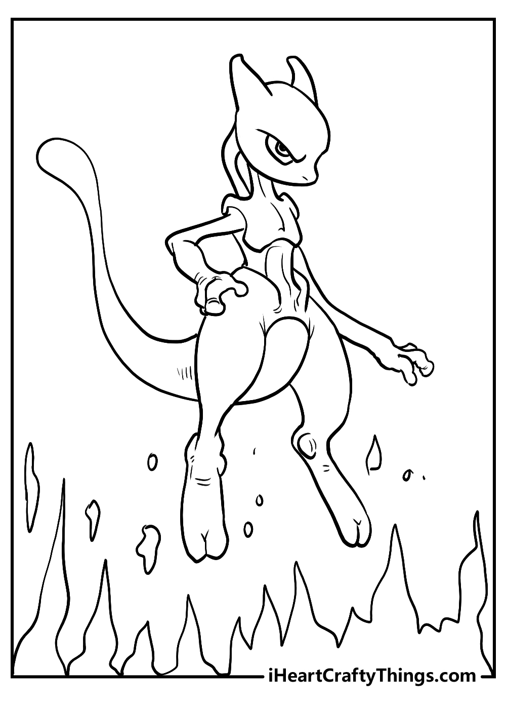 pokemon mewtwo coloring pages for children
