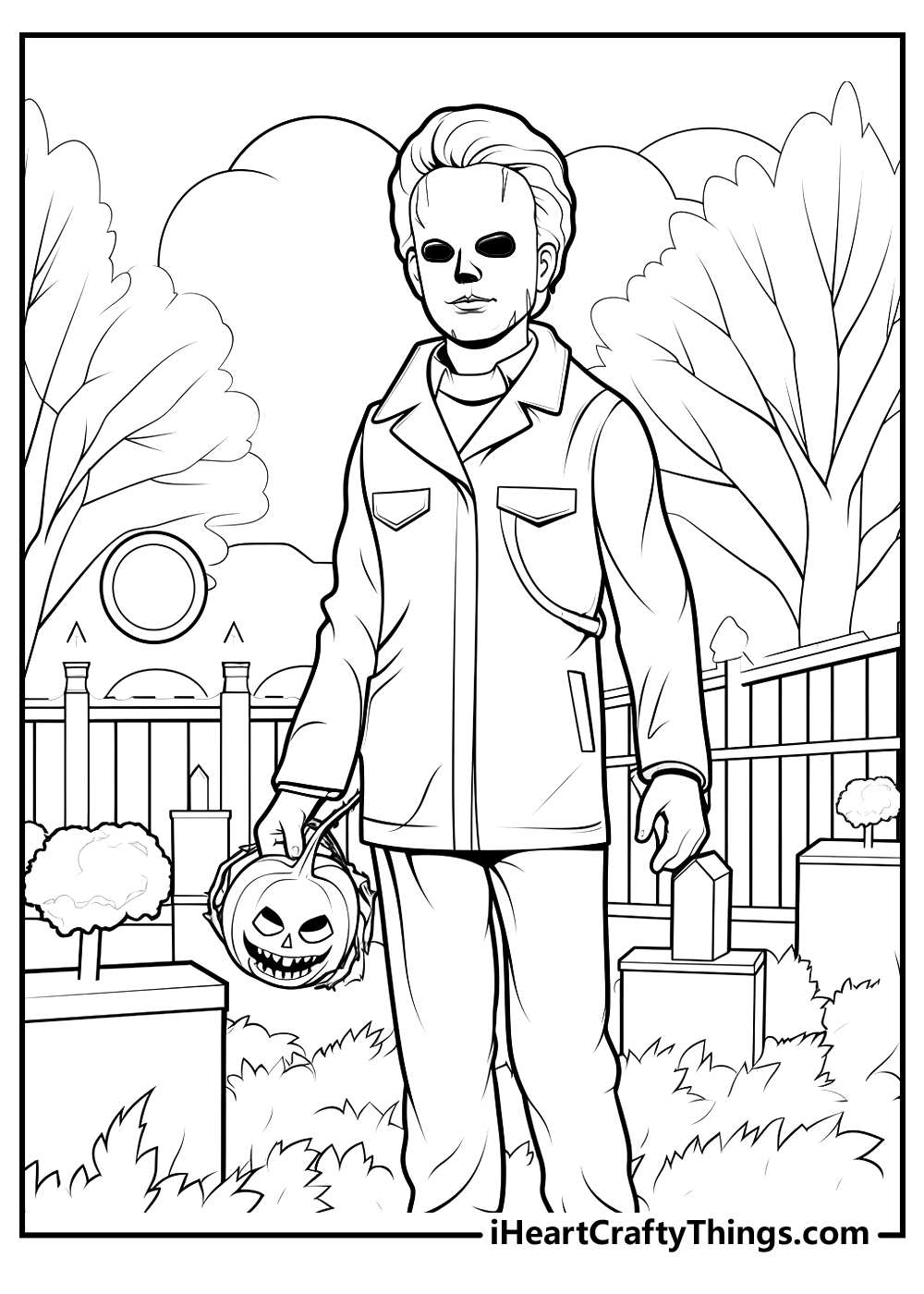 halloween michael myers coloring sheet