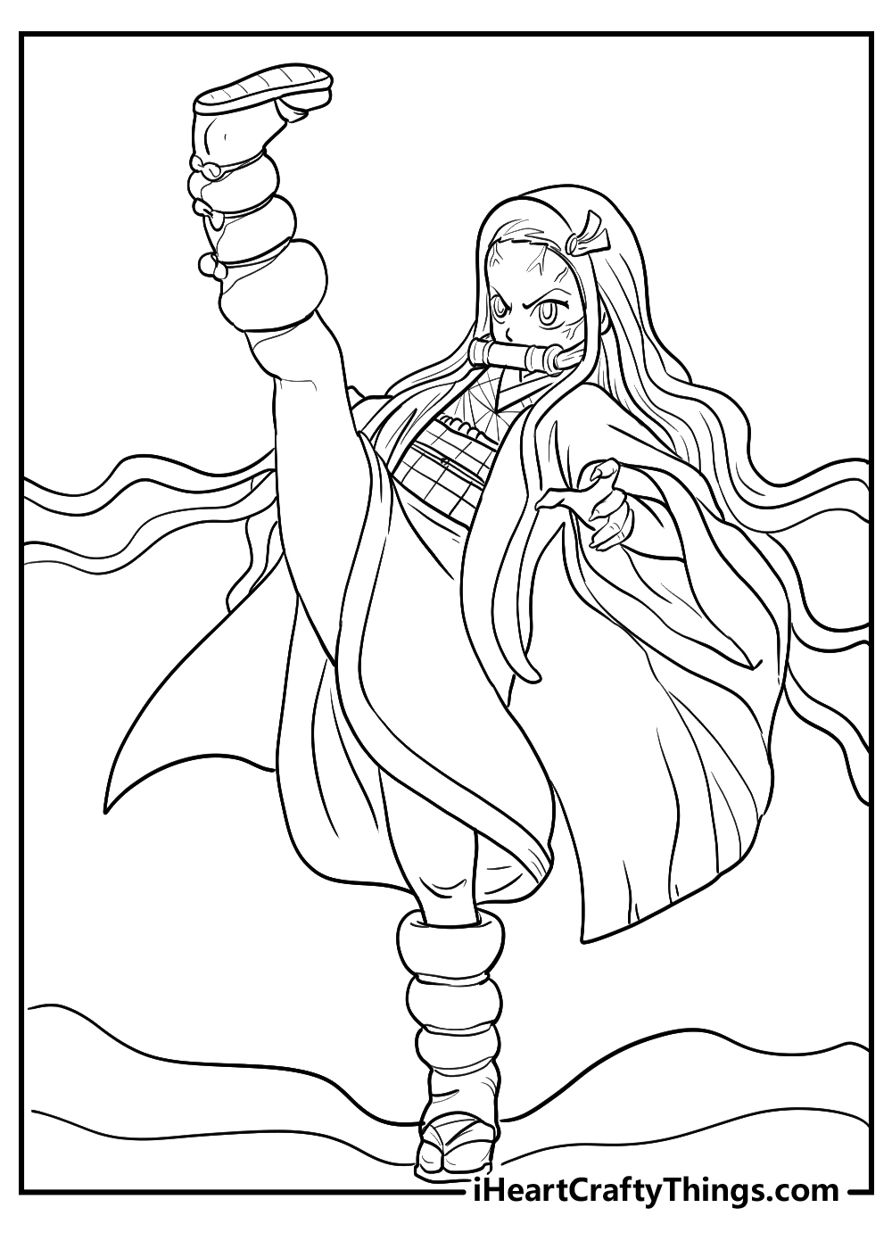 nezuko drawing coloring pages