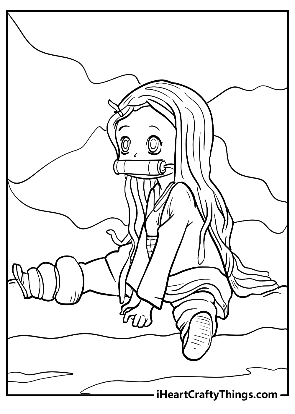 nezuko coloring pages free download